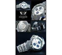 Cavadini Cronografo Surveyor Fantastico Quadrante Argento Con Blu Cerchio Nuovo