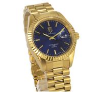 Cavadini Orologio da Uomo Leonardo CV-332J Data Acciaio Massiccio Oro-Blu