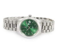 Cavadini Orologio Leonardo CV-330J Data Lente Acciaio Inox Stahl-Grün Classico