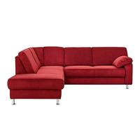CAVADORE Belfast - Divano ad angolo con molle insacchettate, in microfibra, design moderno, 243 x 88 x 218 cm, colore: Rosso