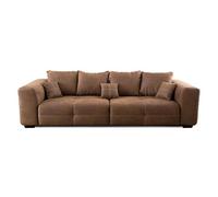 CAVADORE Big Sofa Mavericco - Divano XXL dal design moderno, con cuscino per schienale e cuscino decorativo, 287 x 69 x 108 cm (larghezza x altezza x profondità), in microfibra marrone
