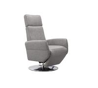CAVADORE Cobra - Poltrona TV con funzione sdraio, funzione relax, regolabile senza livelli, ergonomia M, portata fino a 130 kg, 71 x 110 x 82 cm, effetto pelle, colore: Grigio chiaro