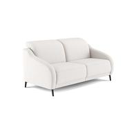 CAVADORE Divano 2,5 posti blu/2,5 posti dal design moderno, con regolazione testiera e piedini in metallo nero opaco / 172 x 93 x 104 / tessuto piatto, bianco
