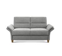 CAVADORE Divano a 2 posti, stile country, con anima in molle e piedini in legno, 166 x 90 x 89 cm, ciniglia, grigio chiaro
