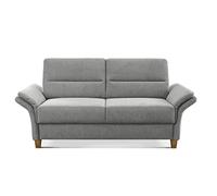 CAVADORE Divano a 3 posti Wyk in ciniglia, stile country, con anima in molle + piedini in legno, 186 x 90 x 89 cm, colore grigio chiaro