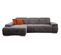 CAVADORE - Divano angolare Mistrel con chaise-longue XL a sinistra, grande divano angolare dal design moderno, con poggiatesta regolabile, molleggio con molle ondulate