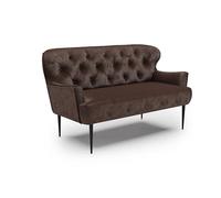 CAVADORE Divano da cucina a 2 posti Amba, alla moda, per cucina o sala da pranzo, 153 x 97 x 87, microfibra di alta qualità: marrone