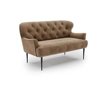 CAVADORE Divano da cucina a 2 posti Amba, alla moda, per cucina o sala da pranzo, 153 x 97 x 87, microfibra di alta qualità: marrone chiaro
