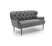 CAVADORE Divano da cucina a 2 posti Amba, alla moda, per cucina o sala da pranzo, 153 x 97 x 87, tessuto piatto: grigio scuro