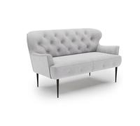 CAVADORE Divano da cucina a 2 posti Amba, alla moda, per cucina o sala da pranzo, 153 x 97 x 87, tessuto piatto: grigio chiaro