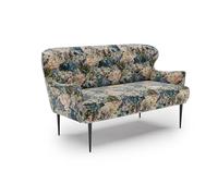 CAVADORE Divano da cucina a 2 posti Amba, panchina alla moda, per cucina o sala da pranzo, 153 x 97 x 87, tessuto piatto jacquard: motivo floreale, verde oliva