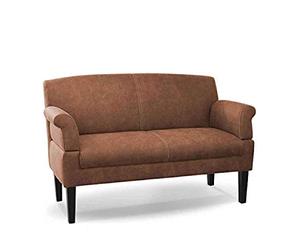 CAVADORE Divano da cucina a 2 posti Malm, panchina per cucina o sala da pranzo in similpelle, con regolazione del braccio, anima a molla e moderna cucitura a contrasto, 152 x 97 x 78, microfibra