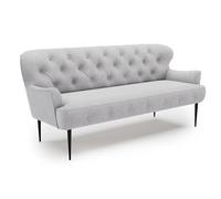 CAVADORE Divano da cucina a 3 posti Amba, alla moda, per cucina o sala da pranzo, 193 x 97 x 87, tessuto piatto: grigio chiaro