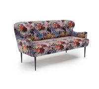 CAVADORE Divano da cucina Amba, 2,5 posti, alla moda, per cucina o sala da pranzo, 173 x 97 x 87, tessuto piatto jacquard: motivo floreale rosso