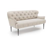 CAVADORE Divano da cucina Amba, 2,5 posti, per cucina o sala da pranzo, 173 x 97 x 87, tessuto piatto di alta qualità: bianco naturale