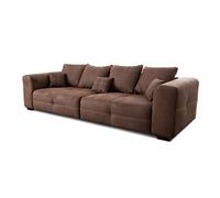CAVADORE - Divano grande Mavericco XXL dal design moderno, inclusi i cuscini dello schienale e i cuscini decorativi, 287 x 69 x 108 cm (L x A x P), microfibra, colore marrone