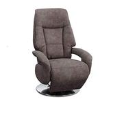 CAVADORE Edinburgh - Poltrona TV con funzione relax regolabile manualmente, 74 x 114 x 77 cm, similpelle, colore grigio
