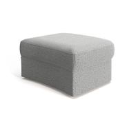 CAVADORE Jawa - Sgabello imbottito a forma di rene, ideale come poggiapiedi o seduta, adatto per il set Jawa, 84 x 43 x 70 cm, in ciniglia, colore: Grigio