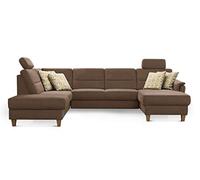 CAVADORE Palera - Divano a forma di U in stile rustico, 314 x 89 x 212 cm, in microfibra effetto pelle, colore: Grigio scuro