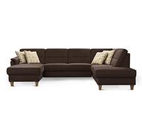 CAVADORE Palera - Divano a forma di U in stile rustico, 314 x 89 x 212, rivestimento in microfibra, colore: Marrone