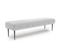 CAVADORE Panca Amba 3 posti per cucina, sala da pranzo o cucina/panca da cucina adatta per 3 posti Amba / 159 x 52 x 54 / tessuto piatto: grigio chiaro