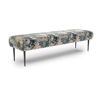 CAVADORE Panca Amba 3 posti per cucina, sala da pranzo o cucina/panchina da cucina adatta per 3 posti Amba / 159 x 52 x 54 / tessuto jacquard, motivo floreale, verde oliva