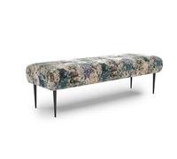 CAVADORE Panchina Amba, alla moda, 2,5 posti, per cucina, sala da pranzo o cucina/panchina da cucina adatta per Amba 2,5 posti, 139 x 52 x 54, tessuto jacquard, motivo floreale, verde oliva