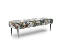 CAVADORE Panchina Amba, alla moda, 2,5 posti, per cucina, sala da pranzo o cucina/panchina da cucina adatta per Amba 2,5 posti, 139 x 52 x 54, tessuto jacquard, motivo floreale blu
