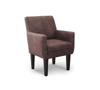CAVADORE Poltrona a dining Malm/Poltrona imbottita per cucina o sala da pranzo in effetto pelle/con cuciture a contrasto/adatto per set cucina Malm / 66 x 96 x 71 / Microfibra: marrone