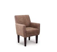 CAVADORE Poltrona a dining Malm/Poltrona imbottita per cucina o sala da pranzo in effetto pelle/con cuciture a contrasto/adatto per set cucina Malm / 66 x 96 x 71 / Microfibra: marrone chiaro