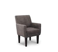 CAVADORE Poltrona a dining Malm/Poltrona imbottita per cucina o sala da pranzo in effetto pelle/con cuciture a contrasto/adatto al set cucina Malm / 66 x 96 x 71 / Microfibra: grigio