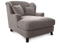 CAVADORE - Poltrona Assado XXL imbottita grande, con piedi in legno e ampio sedile, con 2 cuscini decorativi, 109 x 104 x 145 cm, microfibra colore grigio antracite