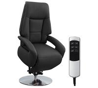 CAVADORE Poltrona in pelle Edimburgo, con supporto per alzarsi, funzione relax regolabile elettricamente, 2 motori elettrici, 74 x 114 x 77, in vera pelle, colore: nero