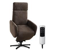 CAVADORE Poltrona per TV Cobra con 2 motori + supporto per alzarsi/poltrona TV con funzione sdraio, funzione relax + telecomando/piede stellato, portata fino a 130 kg / 71 x 110 x 82 / effetto