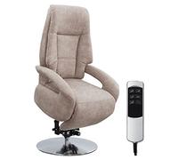 CAVADORE - Poltrona TV Edinburgh con ausilio per l'alzata e funzione relax regolabile elettricamente, 2 motori elettrici, 74 x 114 x 77 cm, similpelle, colore beige