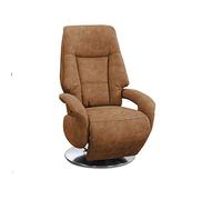 CAVADORE - Poltrona TV Edinburgh con funzione relax regolabile manualmente, 74 x 114 x 77 cm, similpelle, colore cognac