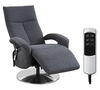 CAVADORE Poltrona TV Tirol con batteria/poltrona TV con funzione relax regolabile elettricamente / 2 motori elettrici/senza fili / 74 x 112 x 82 / struttura blu