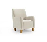 CAVADORE Poltroncina Vida - Poltrona imbottita dal design alla moda, 74 x 93 x 81 cm, in microfibra, colore: Bianco naturale