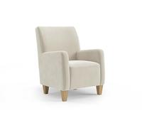 CAVADORE Poltroncina Vida - Poltrona imbottita dal design alla moda, 74 x 93 x 81 cm, in microfibra, colore: Bianco naturale