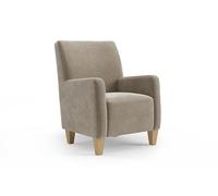 CAVADORE Poltroncina Vida - Poltrona imbottita dal design alla moda, 74 x 93 x 81 cm, in microfibra, colore: Beige perla