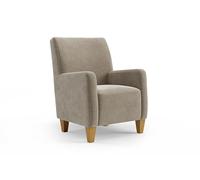 CAVADORE Poltroncina Vida - Poltrona imbottita dal design alla moda, 74 x 93 x 81 cm, in microfibra, colore: Beige perla