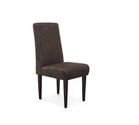 CAVADORE Sedia per sala da pranzo Malm/Sedia imbottita per cucina o sala da pranzo in similpelle/con cuciture a contrasto/adatto per set cucina Malm / 48 x 103 x 62 / Microfibra: marrone