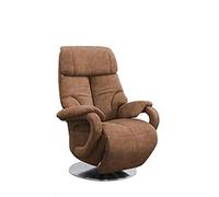 CAVADORE Sedia per TV Istanbul con funzione relax regolabile elettricamente, 2 motori elettrici, 80 x 115 x 79, effetto pelle cognac