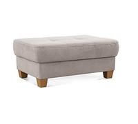 CAVADORE Sgabello Puccino con piedini in legno in stile rustico/sgabello per divano color crema/99 x 45 x 65 cm