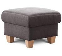 CAVADORE Sgabello Wisconsin, per divano, poggiapiedi, con vano portaoggetti in stile rustico, piedini in legno di faggio, microfibra, dimensioni: 58 x 45 x 58 cm (larghezza x altezza x profondità