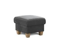 CAVADORE Wisconsin - Sgabello da divano, con vano portaoggetti in stile rustico, piedini in legno di faggio, microfibra effetto pelle, dimensioni: 58 x 45 x 58 cm, colore: grigio