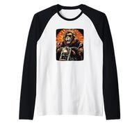 Cavalca come un re con questo costume da leone in moto Maglia con Maniche Raglan