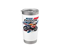 Cavalca con passione scatenando il tuo pilota interiore come un motociclista Bicchiere termico in acciaio inox doppia parete