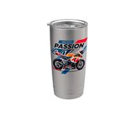 Cavalca con passione scatenando il tuo pilota interiore come un motociclista Bicchiere termico in acciaio inox doppia parete