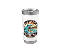 Cavalca le onde Whitley Bay Bicchiere termico in acciaio inox doppia parete